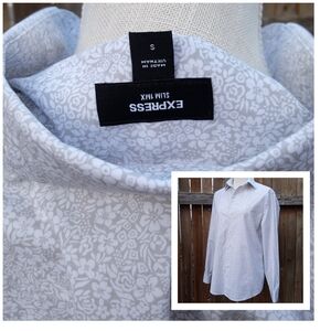 Like New! Express Mens or Womens, Unisex Muted Floral Print Button Up Shirt.